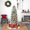 Nearly Natural Home Decorative 6' Slim Flocked Montreal Fir Artificial Christmas Tree with 250 Warm White LED Lights and 743 Bendable Branches